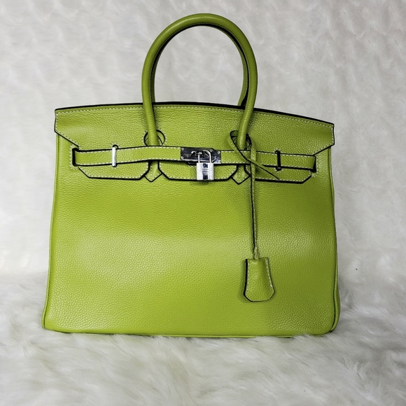 None Handbags - Green Birkin-Style Bag